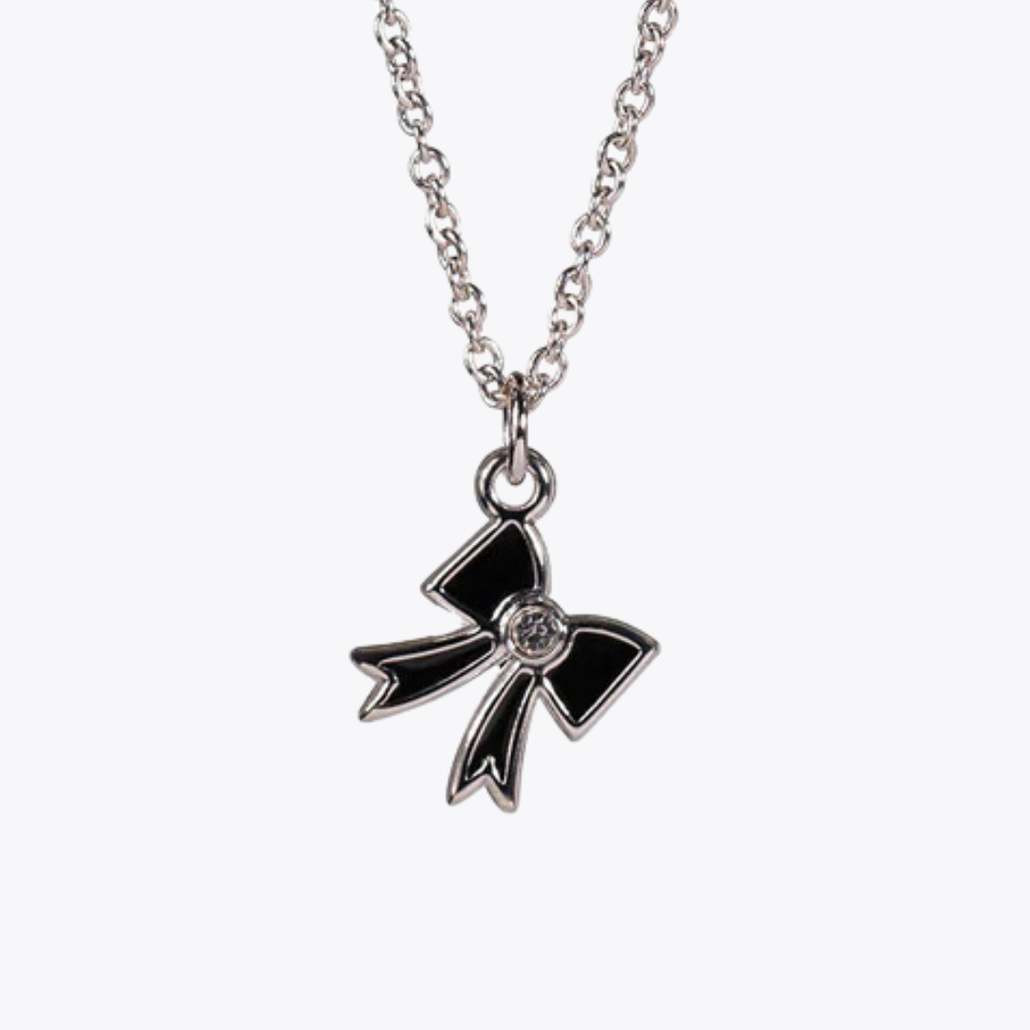 Dainty Silver Bow Necklace