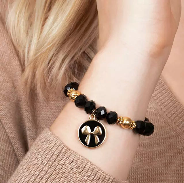 Gold Bow Charm Bracelet