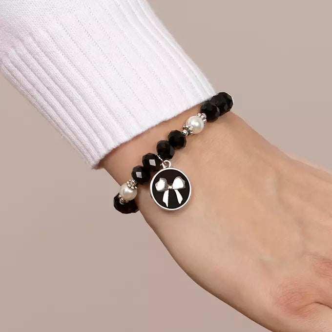 Silver Bow Charm Bracelet